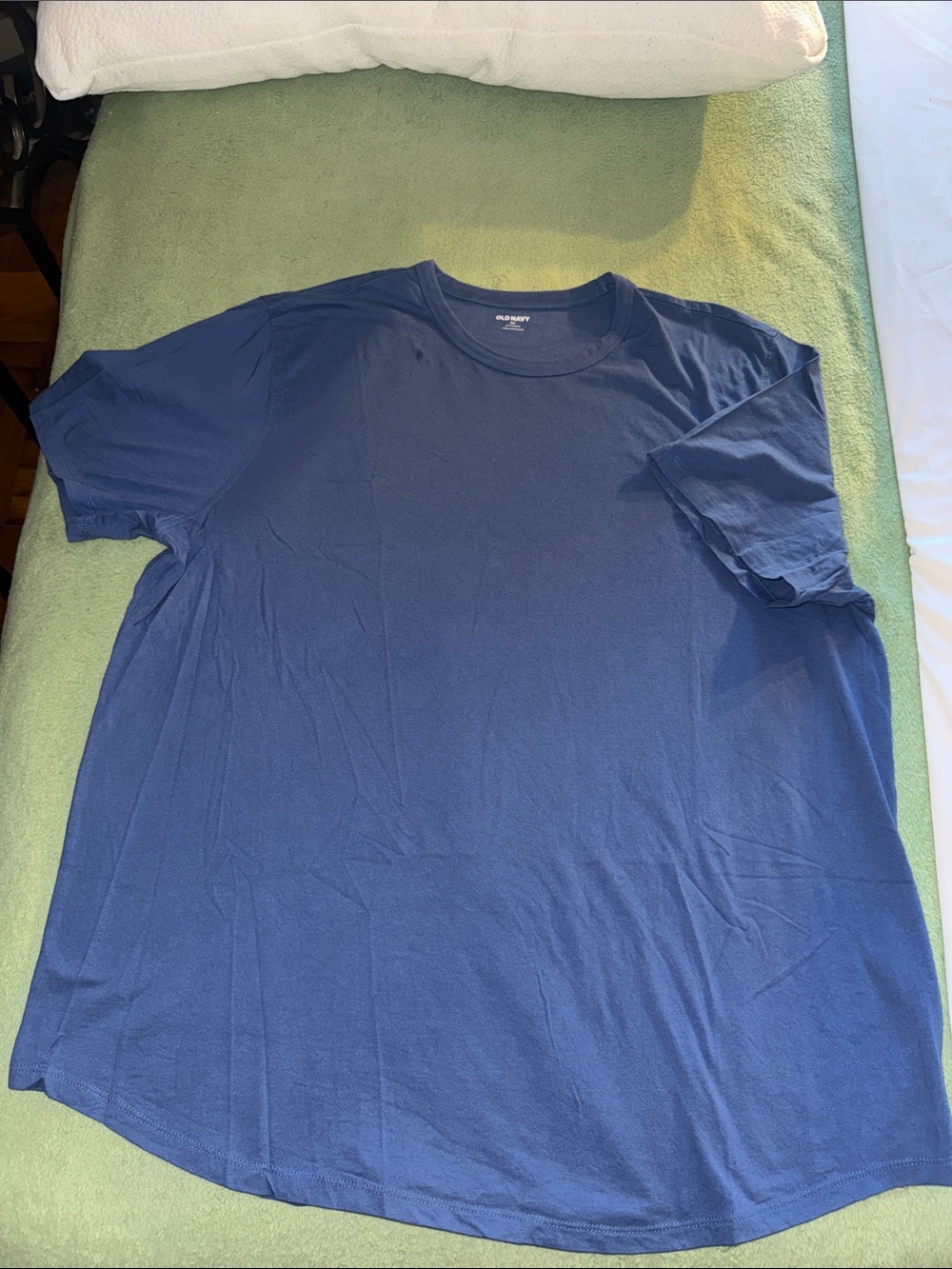 Worn Once Old Navy South Wind Blue Short-Sleeve Curved Hem Rib-Knit Crew Tee